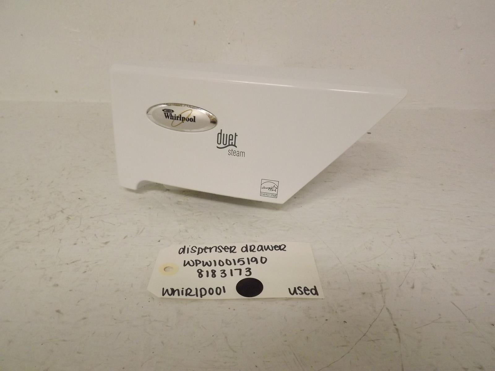 Whirlpool Washer WPW10015190 8183173 Dispenser Drawer Assembly Used Whirlpool Washer WPW10015190 8183173 Dispenser Drawer Assembly Used